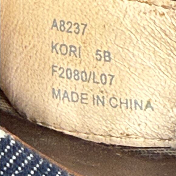 Coach Brown and Blue Wedge Sandals - Picture 5 of 5